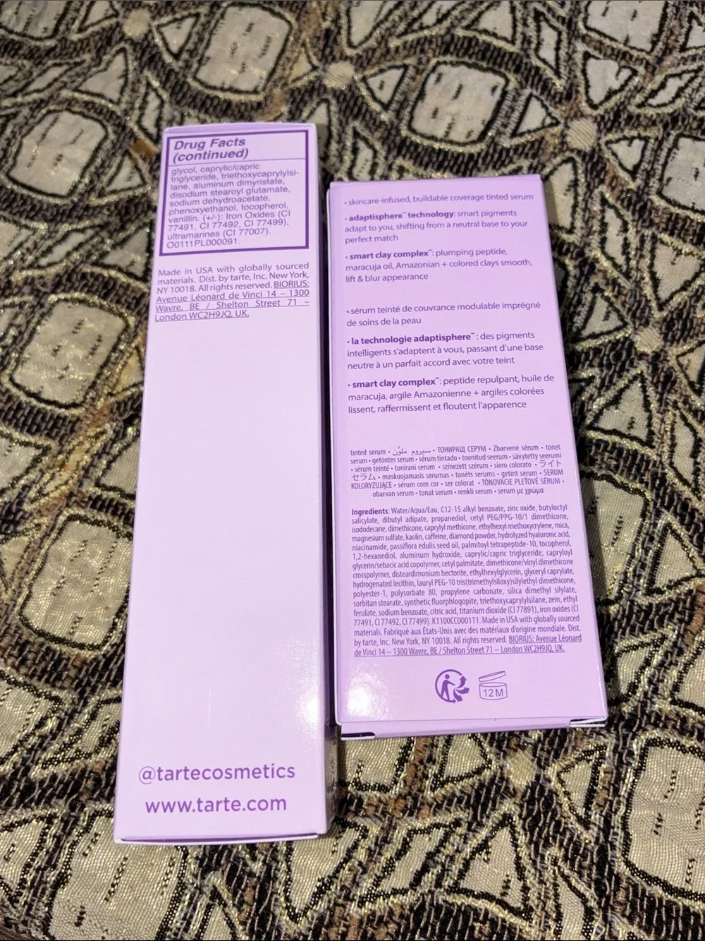 2 pack tarte Creaseless SPF 30 Mineral Stick - Lavender Tube with Brush